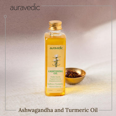 Auravedic Saffron Original Face Oil For Glowing Skin100 ml Ashwagandha Pigmentation Serum Face Serum For Pigmentation For Skin Body Oil After Bath For Daily Use